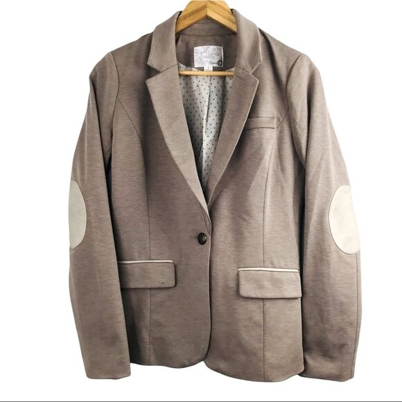Dynamite Beige Cream Long Sleeve Elbow Patched blazer women Size S - Picture 1 of 13